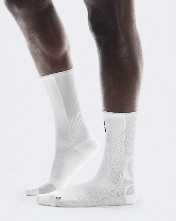 On Performance Run Sock High - White / Glacier - Image 2