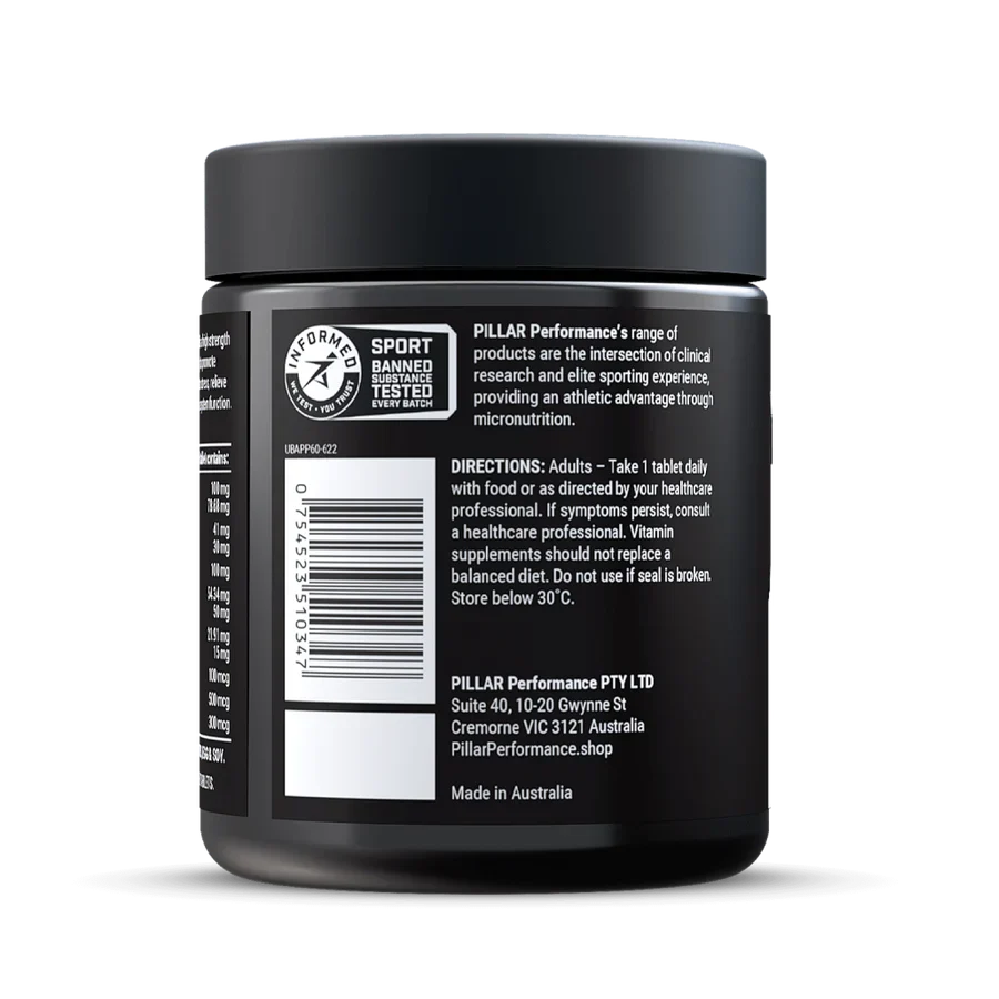 Pillar Performance Ultra B Active - 60 Tablets - Image 4