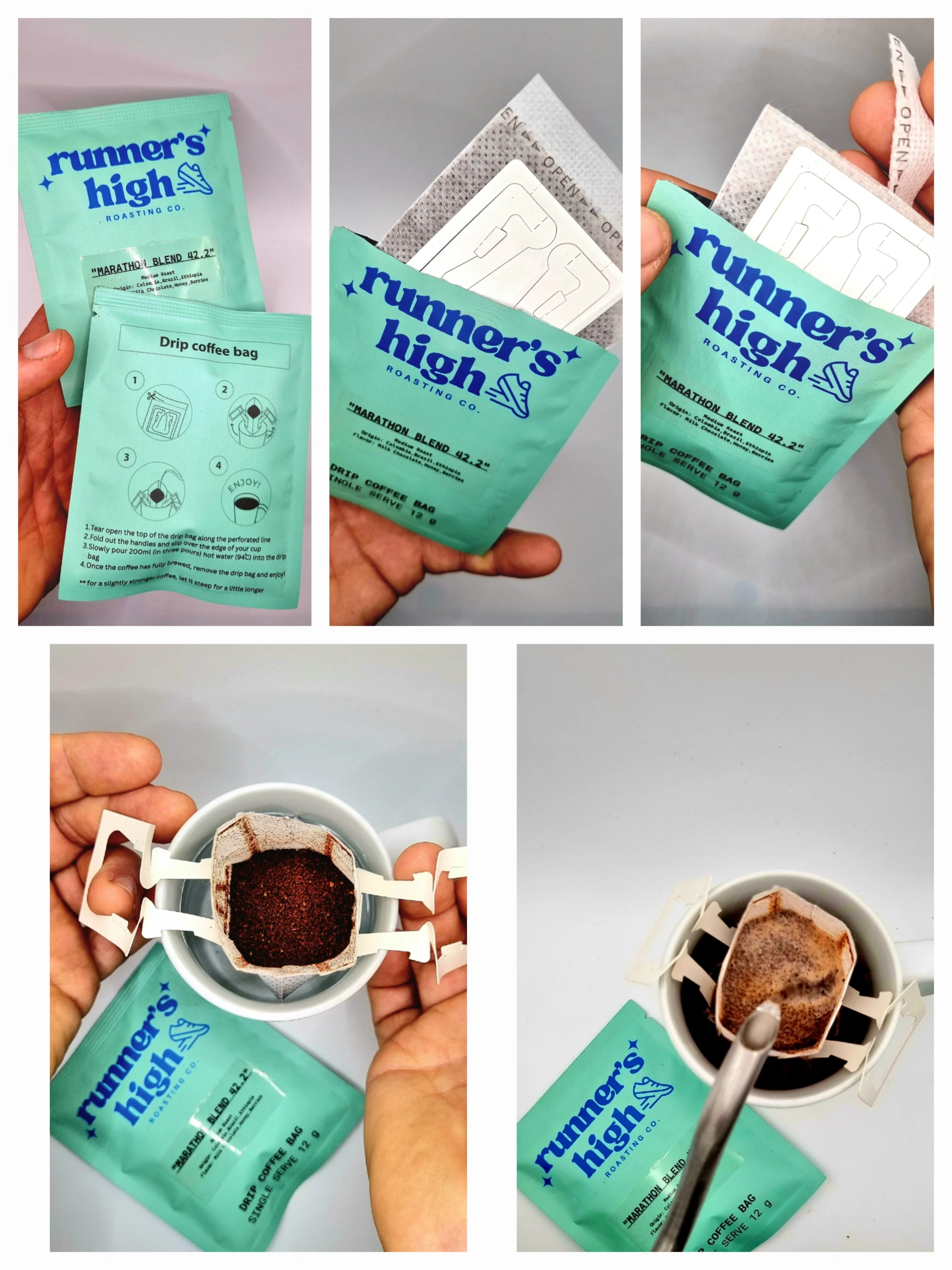 Runner’s High Roasting Co - The "Pour-formance" Drip Bags - Marathon Blend 42.2 - Image 2