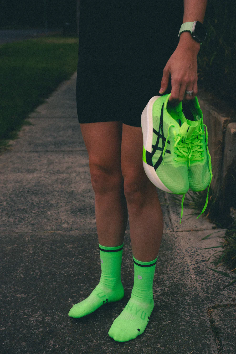 SHYU Racing Socks Crew - Acid / Green / Black - Image 4