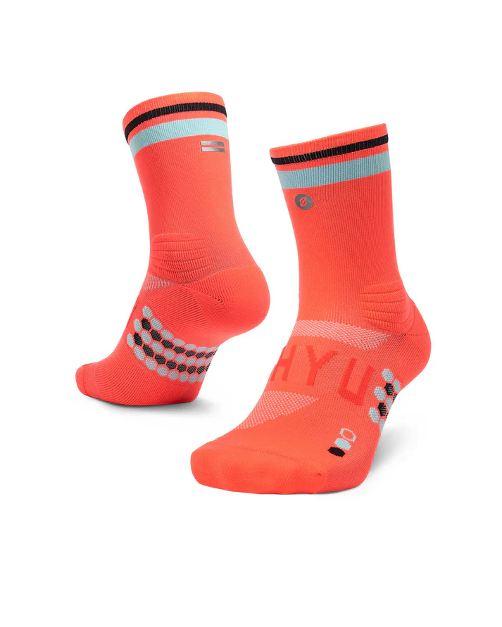 SHYU Racing Socks Crew - Coral / Sky / Black - Image 2