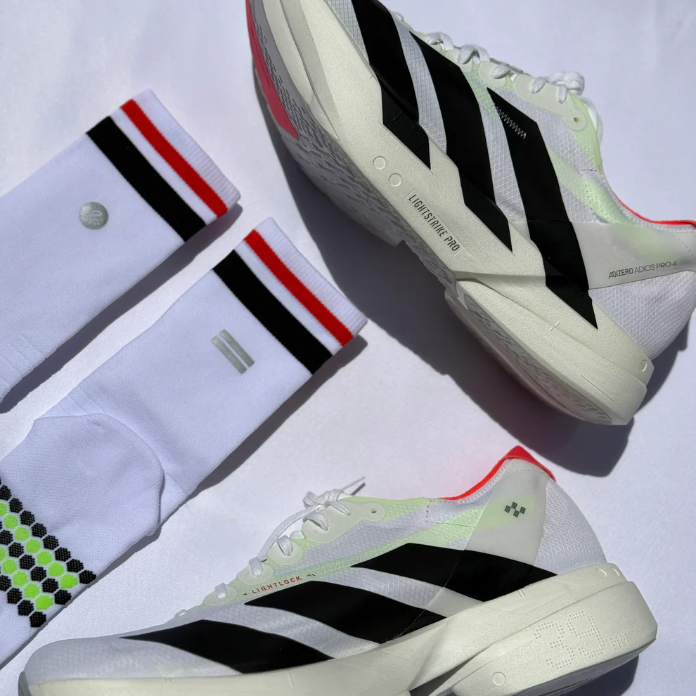SHYU Racing Socks Crew - White / Black / Red - Image 4